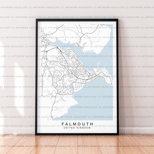Falmouth map poster print - poster,