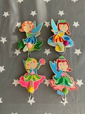 GORGEOUS BRIGHTLY COLOURED FAIRY STYLE WOODEN DOOR / COAT HOOKS IN 4 DESIGNS
