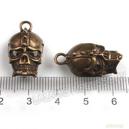 Masonic bronze skull - watch, fob