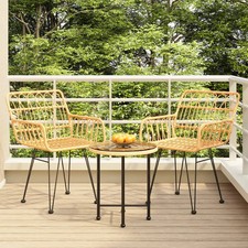 Garden Dining Set Black Poly