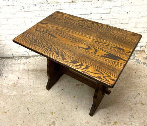 Antique style oak side table - style,