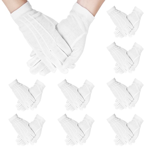 Pair white cotton - cotton, gloves