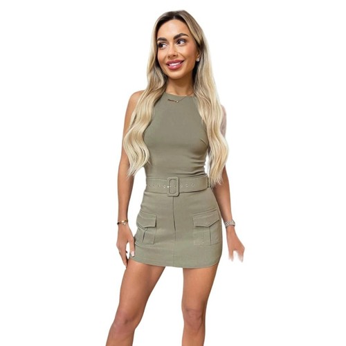 Women sleeveless belted - women's,