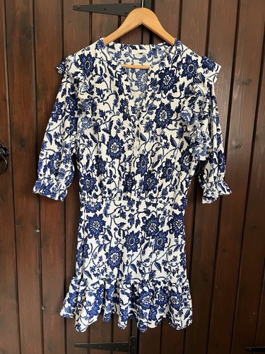 Zara blue white short dress - zara,