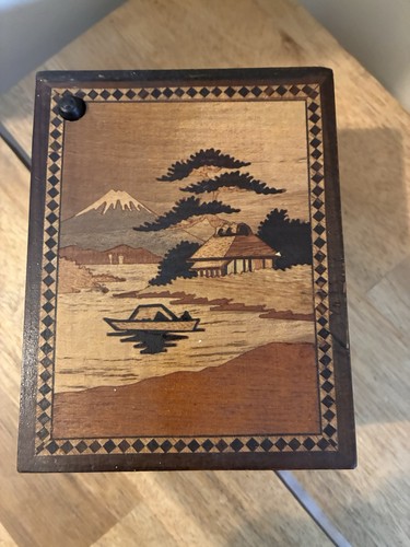Cigarette box wooden inlaid - cigarette,