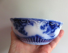 W.H GRINDLEY Antique "Atlas" Flow Blue Sugar bowl