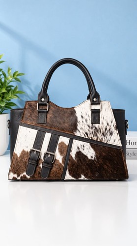 Cowhide leather tote - cowhide,
