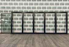 WIDE ALUMINIUM BIFOLDING DOORS GREY METAL DOUBLE GLAZED EXTERNAL BIFOLDS FOLDING