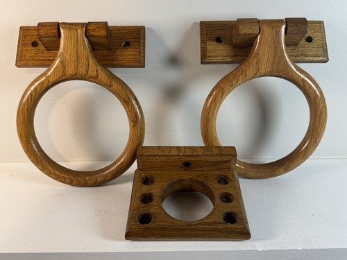 Vintage wooden towel rings - vintage,