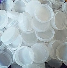 100 White Milk Bottle Tops