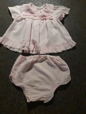 Baby Girl Pale Pink Dress With Matching Knickers 0-6 months. Excellent condition