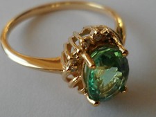 BEAUTIFUL 18K PARAIBA TOURMALINE & DIAMOND RING 1.22CT COPPER BEARING,