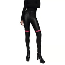ZARA Black Pink Faux Leather