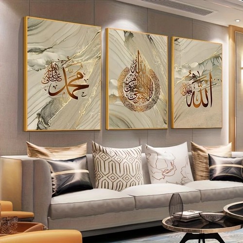 3pcs islamic golden marble - islamic,