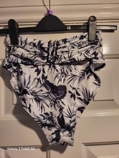 Karen Millen High Waist Belted Bikini Bottoms Animal Mono Print Size Xs 6