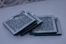 set of 4 mirrored crushed