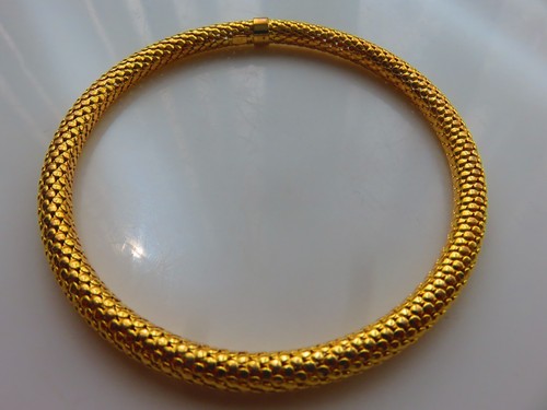 Gold filigree slave bangle - slave,