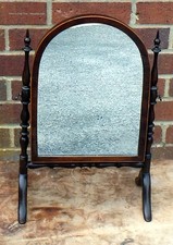 Georgian 18th century antique turned mahogany swing frame dressing makeup mirror