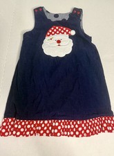 Bailey Boys Reversible Blue Christmas Santa Dress Romper Jumper Dress Size 6X