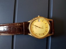 OMEGA de Ville Men's Quartz Wristwatch Gold Tone Vintage