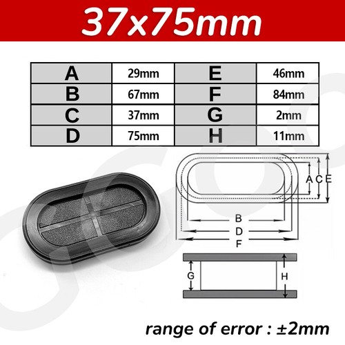 Oval blanking rubber grommets - oval,