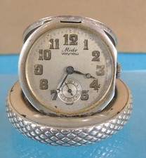Rare Sterling Silver Novelty Pocket Watch Car Auto Wheel Mido Bugatti C 1925
