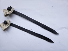 Falconry Alymeri Jesses & anklets. Dark-grey Jesse/White tipped reptile anklet.