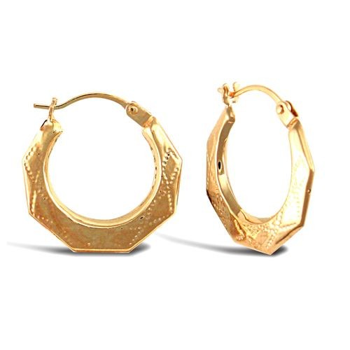Creole earrings 9ct yellow - earrings,