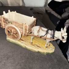 Royal Dux Donkey  and Cart Marked To Base Antique