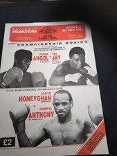 LLOYD HONEYGHAN V DARRYL ANTHONY @ ROYAL ALBERT HALL 8TH MAY 1991 + TICKET 