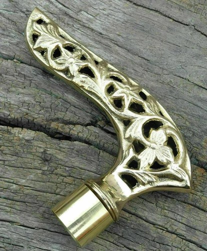 Vintage solid brass leaf - leaf, head