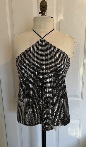 Zara mirror sequin halter top - mirror,