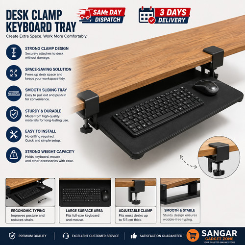 Under desk keyboard tray with - desk,
