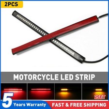 4x Flexible Motorcycle LED Strip LED Brake Stop Turn Signals Running Tail Light