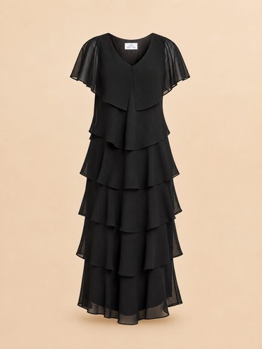Gina bacconi black chiffon - black,