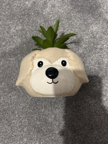 Ceramic dog planter - ceramic,