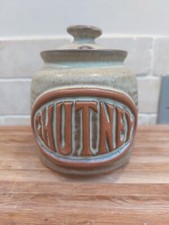 Vtg Tremar Presingoll Studio Pottery Cornwall Stoneware Chutney Pot Jar with Lid