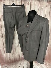 SKOPES LUXURY COLLECTION TAILORED FIT 2 Piece Suit Check Grey Red Pink 44” W32