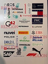 Mercedes F1  2024 sponsor,Partner stickers  Printed Laminated And Cut Waterproof