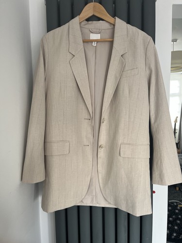 Linen blend blazer size - linen, h&m