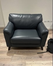 Grey Leather Armchair