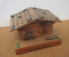 Vintage 'E.Hilpertshauser & Son, Lucerne' Swiss Wooden Chalet House Music Box