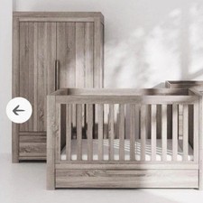 Mamas & Papas ~ Franklin Cotbed & Matress, Wardrobe & Dresser ~ Grey Oak Finish