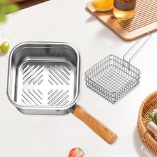 Small Deep Fryer Pot Stainless Steel Cooking Pot for Chips French Fries Fish