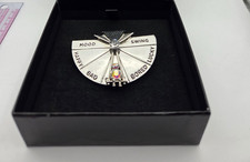 Vintage silver tone black & AB crystals signed BUTLER & WILSON mood swing brooch