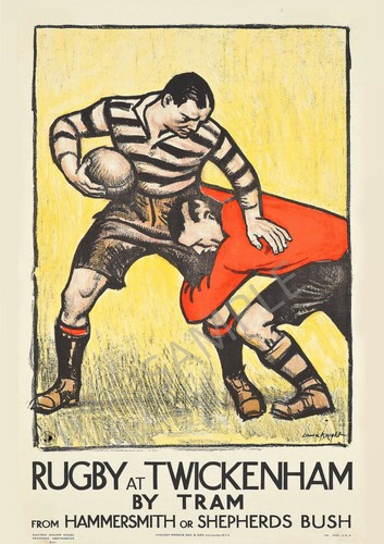 Vintage railway poster rugby - vintage,