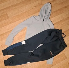 McKenzie Grey Full Zip Softshell Hooded Top With Blue Jogging Bottoms XSMALL NWT