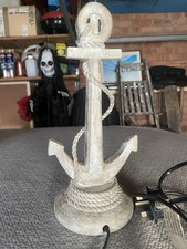 Rustic anchor table side light lamp nautical sea ship 