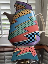 1980s Dorothy Hafner Rosenthal FLASH Coffee Pot Warmer Vintage Post-modern China