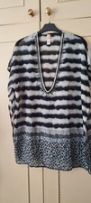 Ocean Club - black/grey embellished beach cover up - size 14/16 - VGC